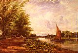 Frederick Waters Watts Canvas Paintings - The Riverbank